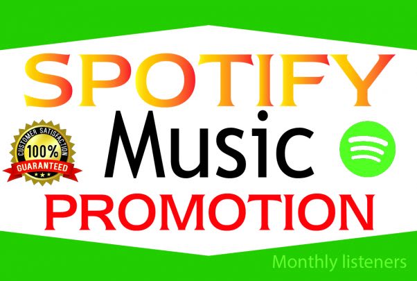 I will do organic spotify promotion, spotify monthly listeners