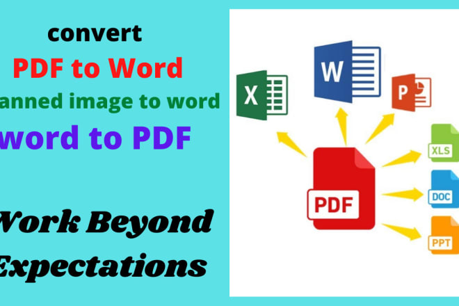 I will do pdf conversion and convert scanned pdf to word