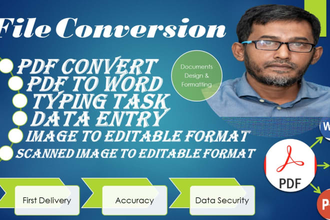 I will do pdf to word, data entry jobs, typing and convert scanned PDF to word