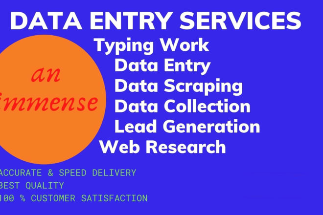 I will do proficient typing and data entry services on top priority
