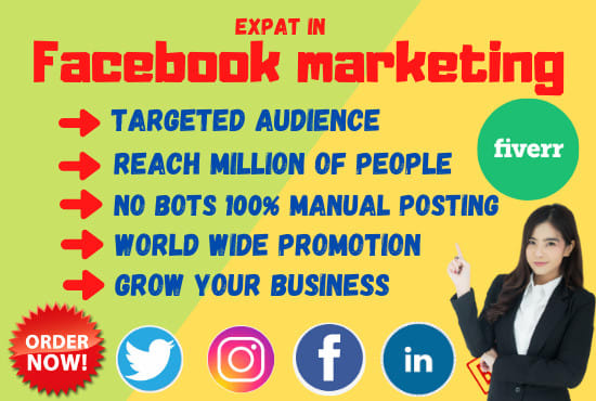 I will do promote your product on the USA facebook marketplace