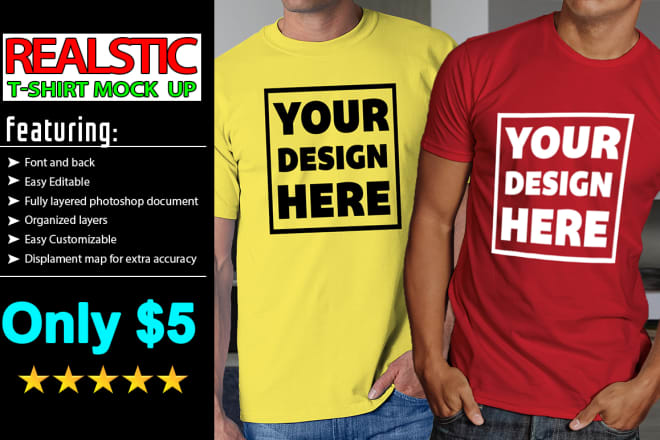I will do realistic t shirt mock up