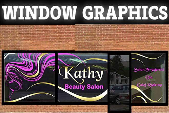 I will do stunning shop front, window graphic, storefront, signage, and yard sign