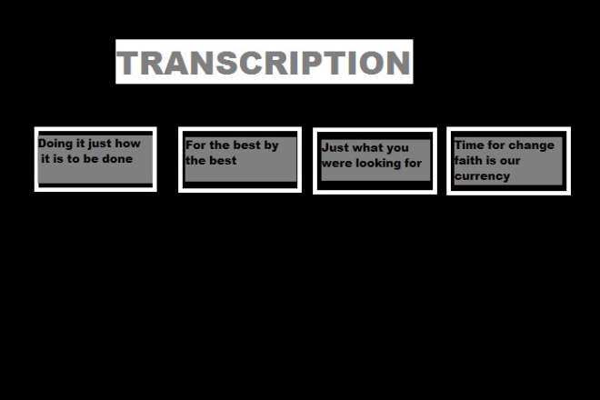 I will do transcribing job just right