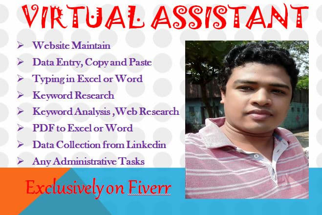 I will do virtual assistant for keyword research and data entry work