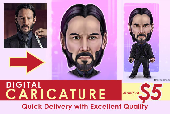 I will draw a caricature from your image within 24 hours fast
