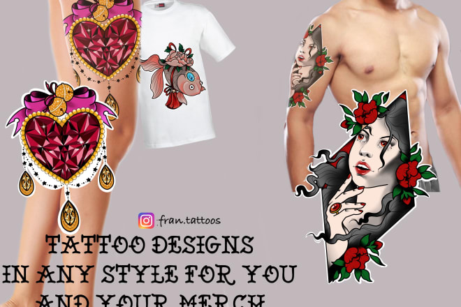 I will draw a custom tattoo design in any style for you