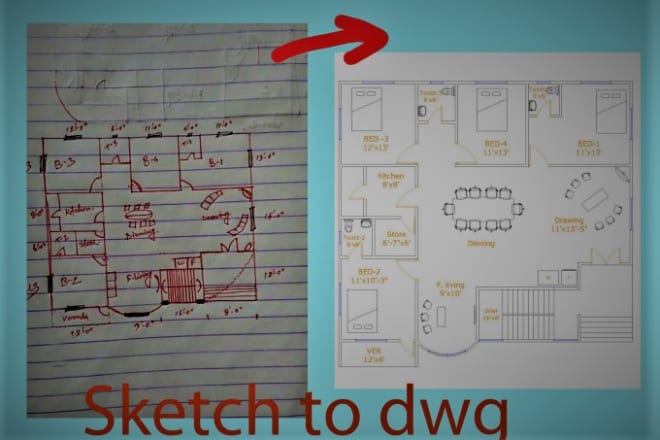 I will draw a house plans in 2d