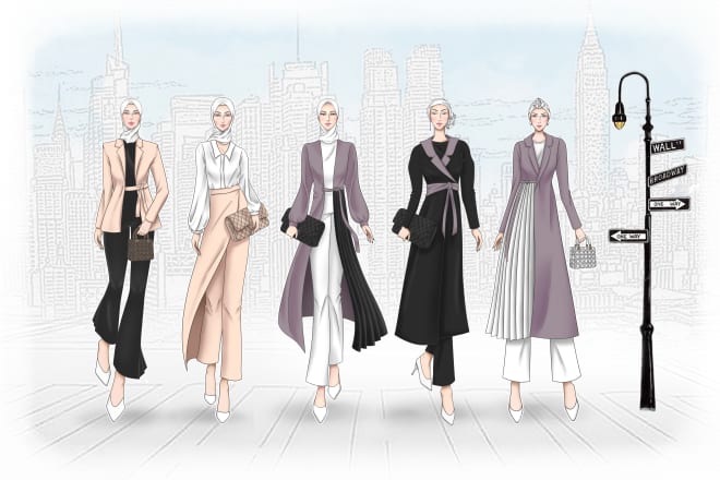 I will draw fashion looks for your fashion design look book