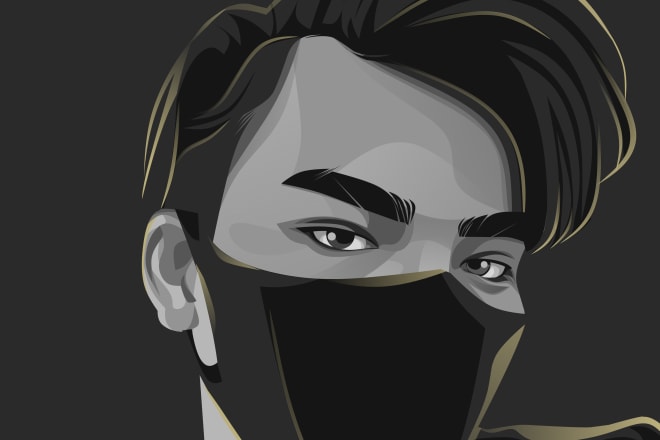 I will draw grey dark vector from your photo