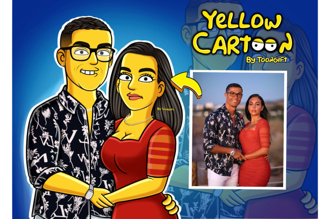 I will draw yellow cartoon character for your portrait