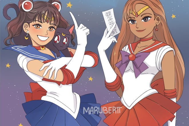 I will draw you like a sailor moon character