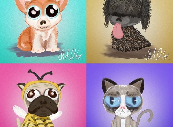 I will draw your pet into a cute animal caricature cartoon