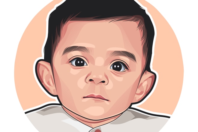 I will draw your photo kids into vector cartoon