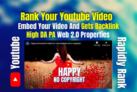 I will embed your youtube video into 100 high PR web 2 sites