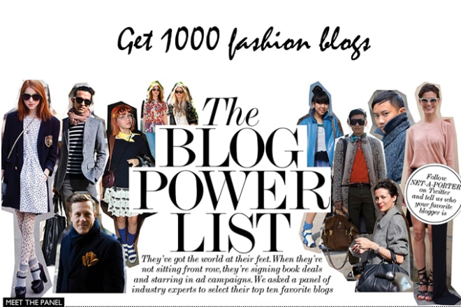 I will give you 1000 fashion n beauty blogs of pr 0 to 6