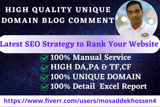 I will give you blog comments with great page authority domains authority