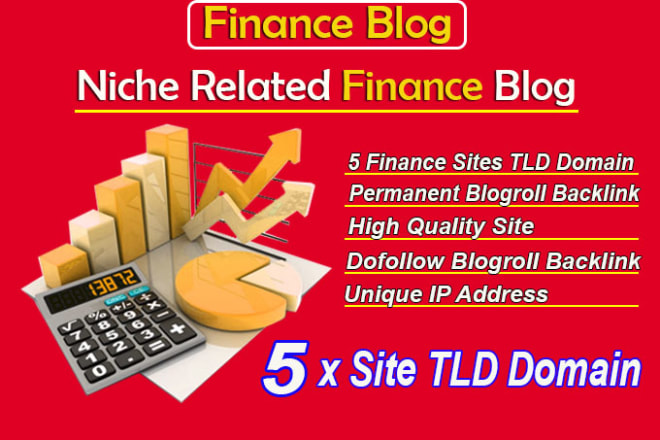 I will give your backlink on 5 sites tld finance blogroll permanent