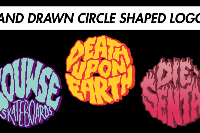I will hand drawn circle shaped logo
