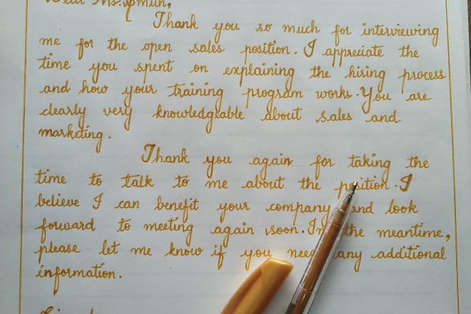 I will handwrite anything in my neat cursive style