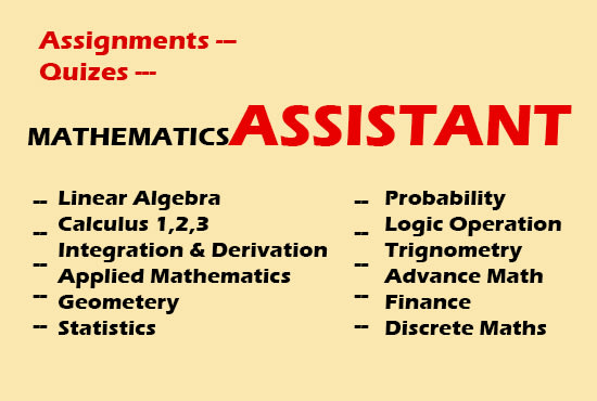 I will help assist in algebra calculus discrete physic finite trigonometry advance math