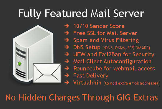 I will install and configure mail server on your vps