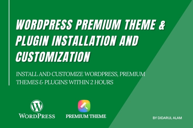 I will install wordpress plugin and do the theme customization