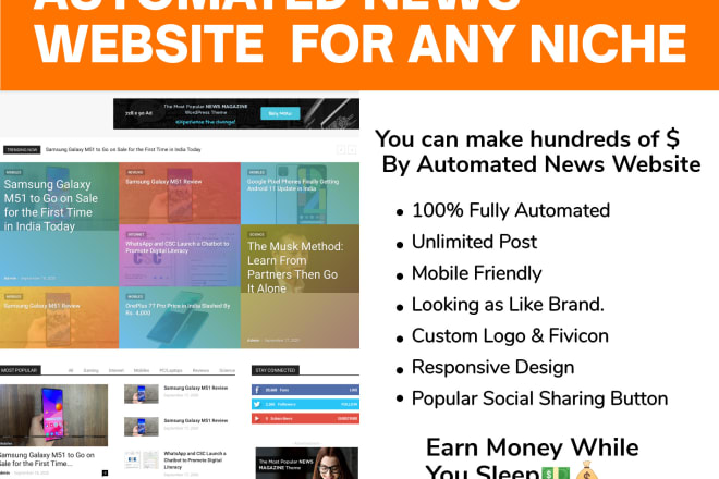 I will make automated news website