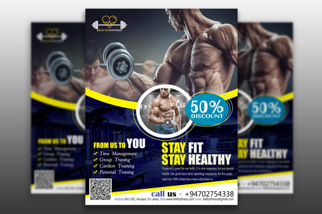 I will make creative fitness, gym, workout, sports flyer, brochure, and poster