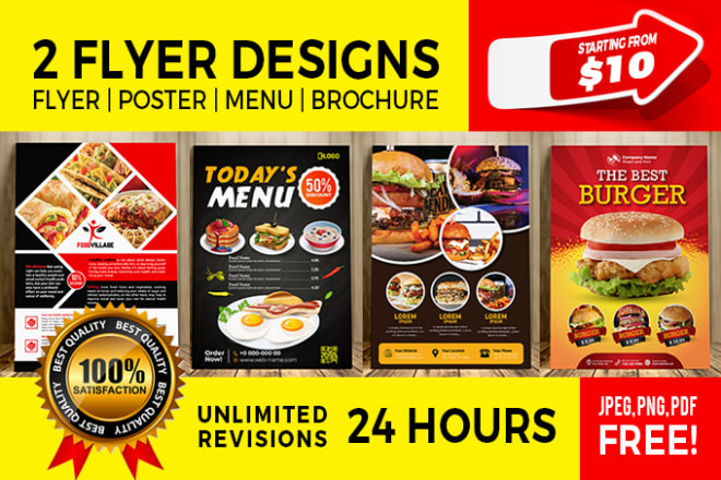 I will make food flyer, poster, food menu, restaurant menu design