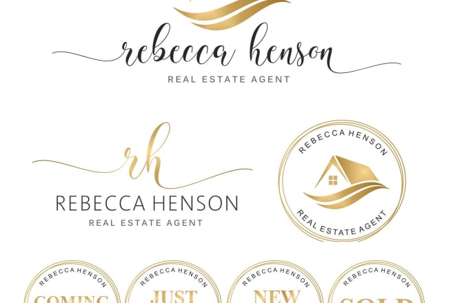 I will make your watercolor real estate logo with stamps