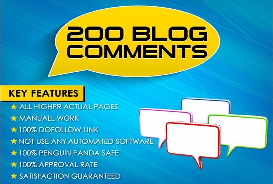 I will manually create 200 dofollow blog comments and high da pa backlinks