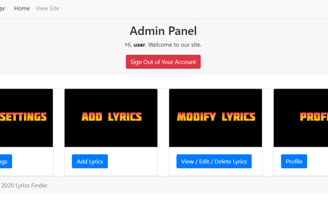 I will music lyrics finder PHP script with admin panel