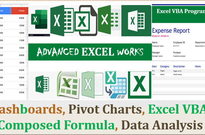 I will offer advanced excel data analytics and dashboards sevices