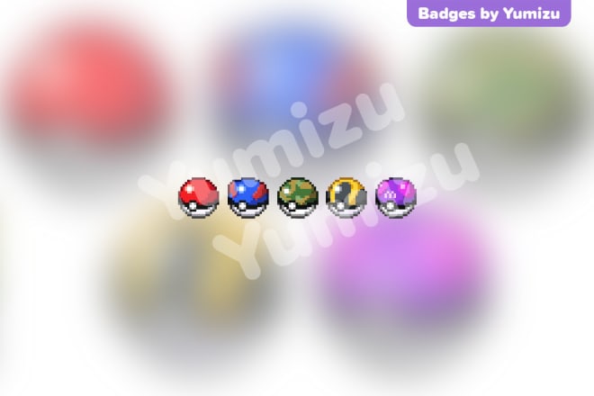 I will offer premade pixeled pokémon balls badges