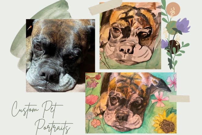 I will paint custom pet portraits