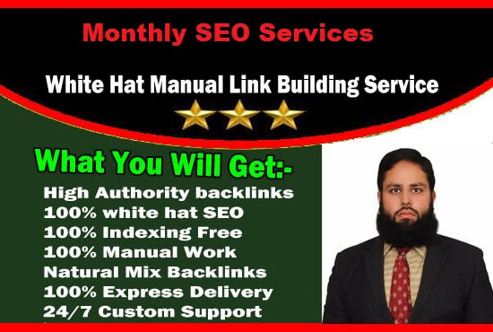 I will perform white hat back links for monthly seo services to rank your website