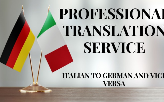 I will professional translation german to italian deutsch italienisch tedesco italiano