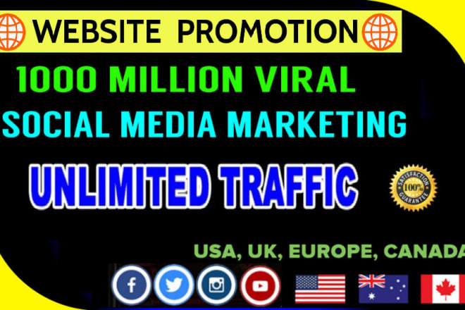 I will promote your website or any web link to 100m real social people