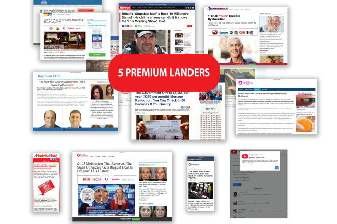 I will provide 5 premium advertorial landing pages for native ads