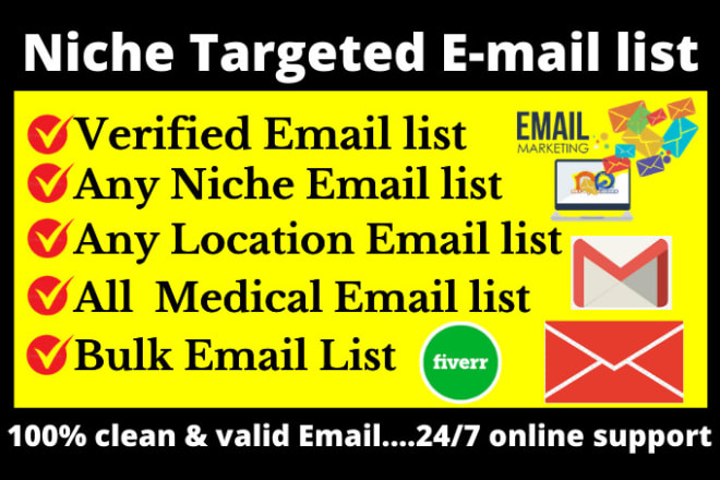 I will provide active niche email list for email marketing
