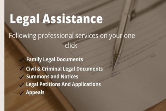 I will provide legal services in civil and family suits