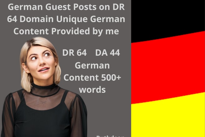 I will publish a german article on de blogs with DR 64 dofollow and indexed backlinks