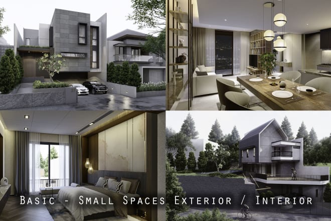 I will render photorealistic interior or exterior of your 3d model