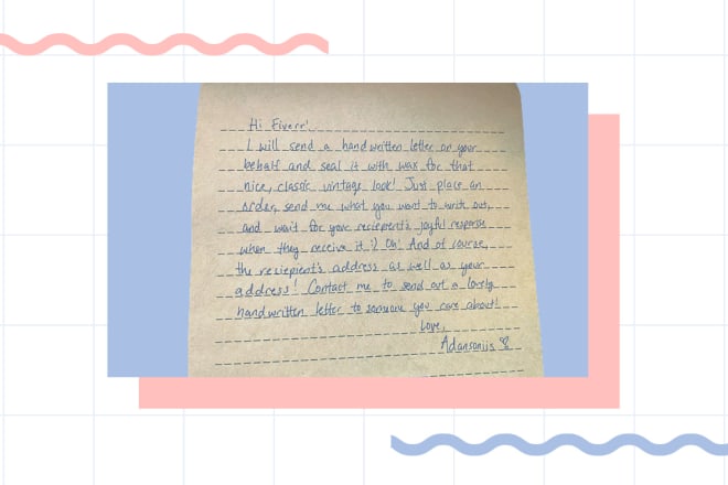 I will send a vintage handwritten letter for you