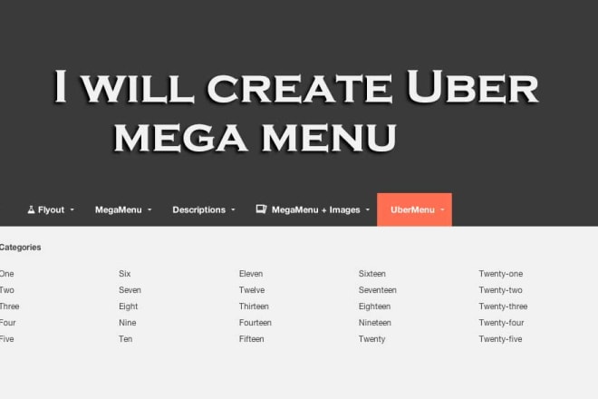 I will setup ubermenu, create mega menu, fix uber mega menu issues