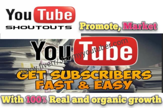 I will shoutout, promote market youtube channel to 50m active sub for organic growth