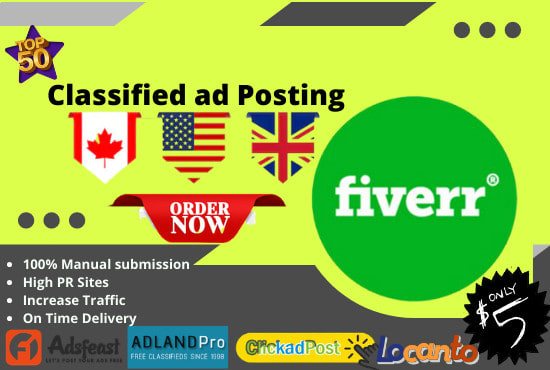 I will submit classified ad posting on top classified ad posting sites