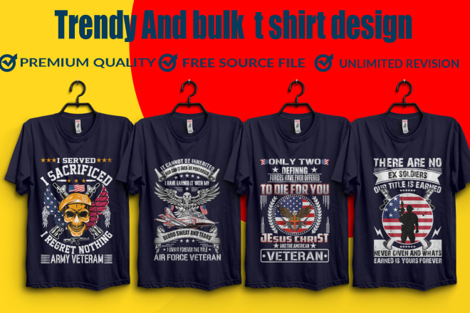 I will t shirt design trendy t shirt custom t shirt and bulk t shirt design