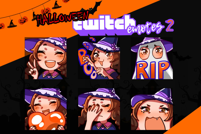 I will this premade twitch emote pack of halloween witch